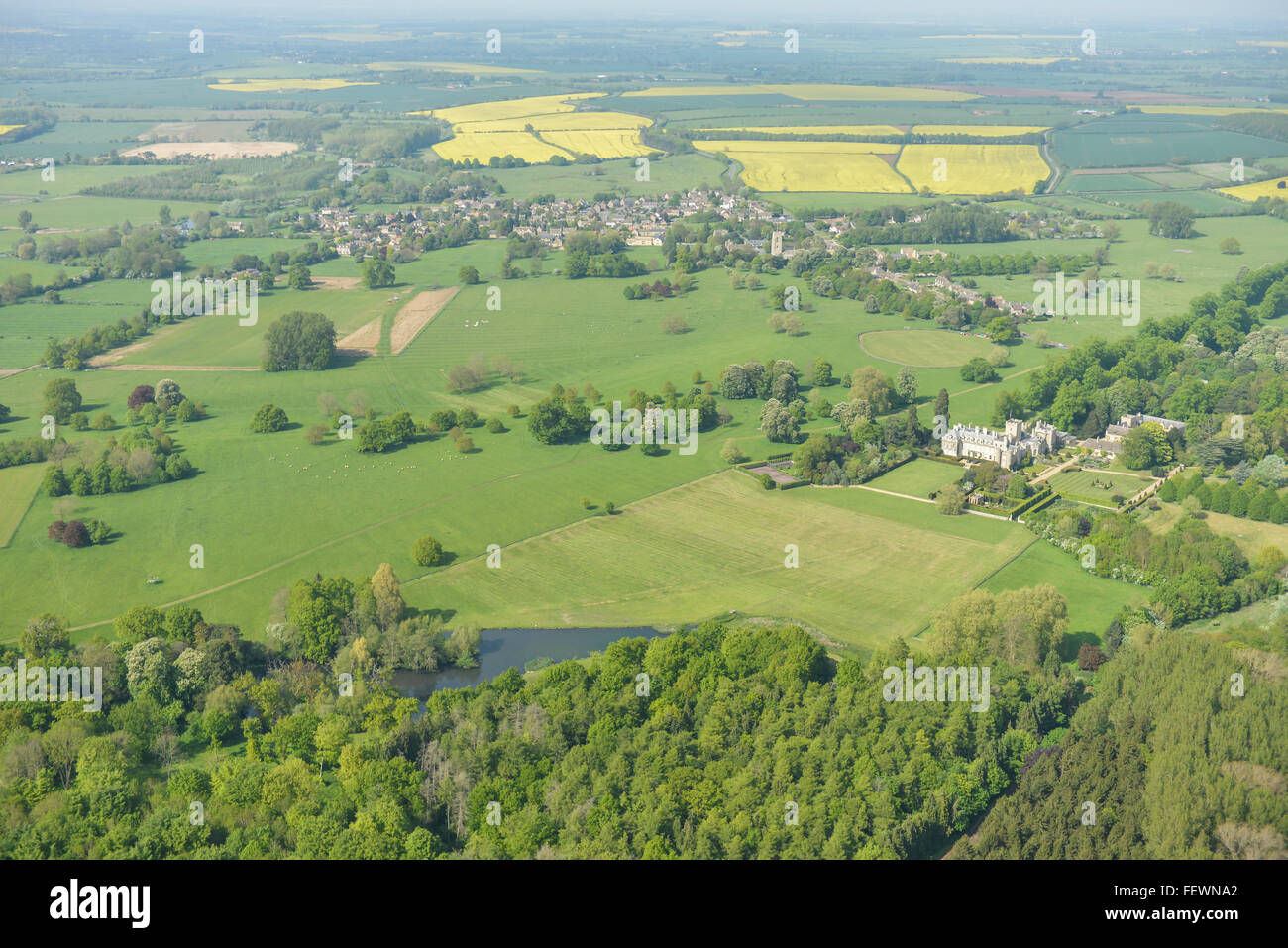 General views of the English countryside near to the Cambridgeshire village of Elton Stock Photo