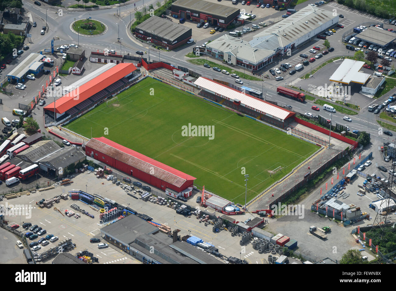 An aerial view of Stonebridge Road, home of Ebbsfleet United FC Stock Photo