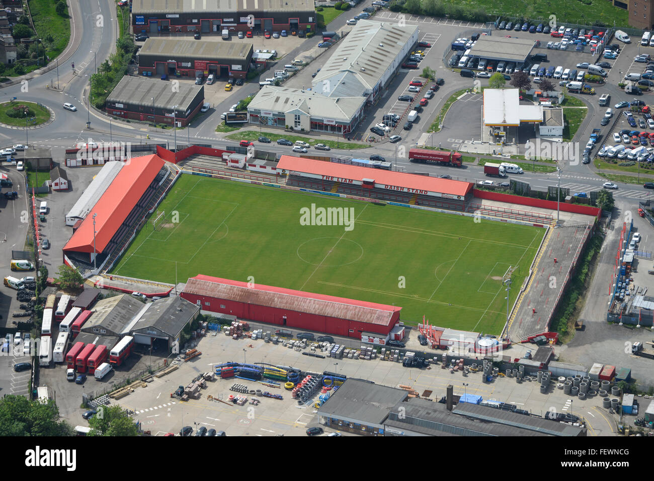 An aerial view of Stonebridge Road, home of Ebbsfleet United FC Stock Photo