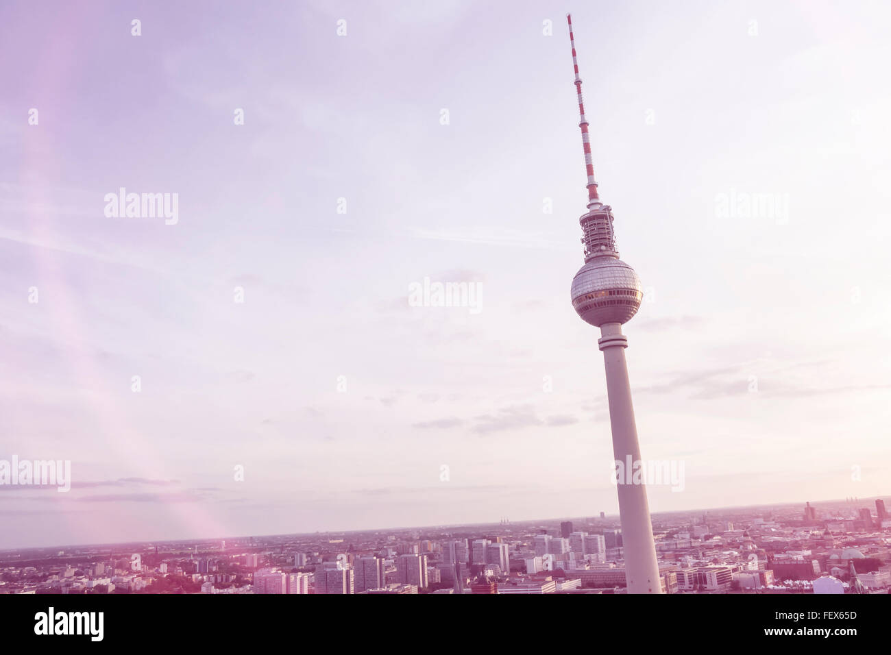 berlin television tower and evening light Stock Photo
