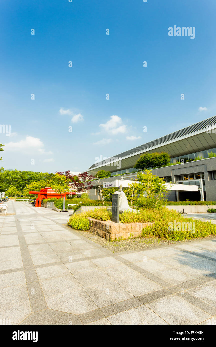 Front courtyard of Miyako Messe, a convention center and international exhibition hall housing the Museum of Traditional Crafts Stock Photo