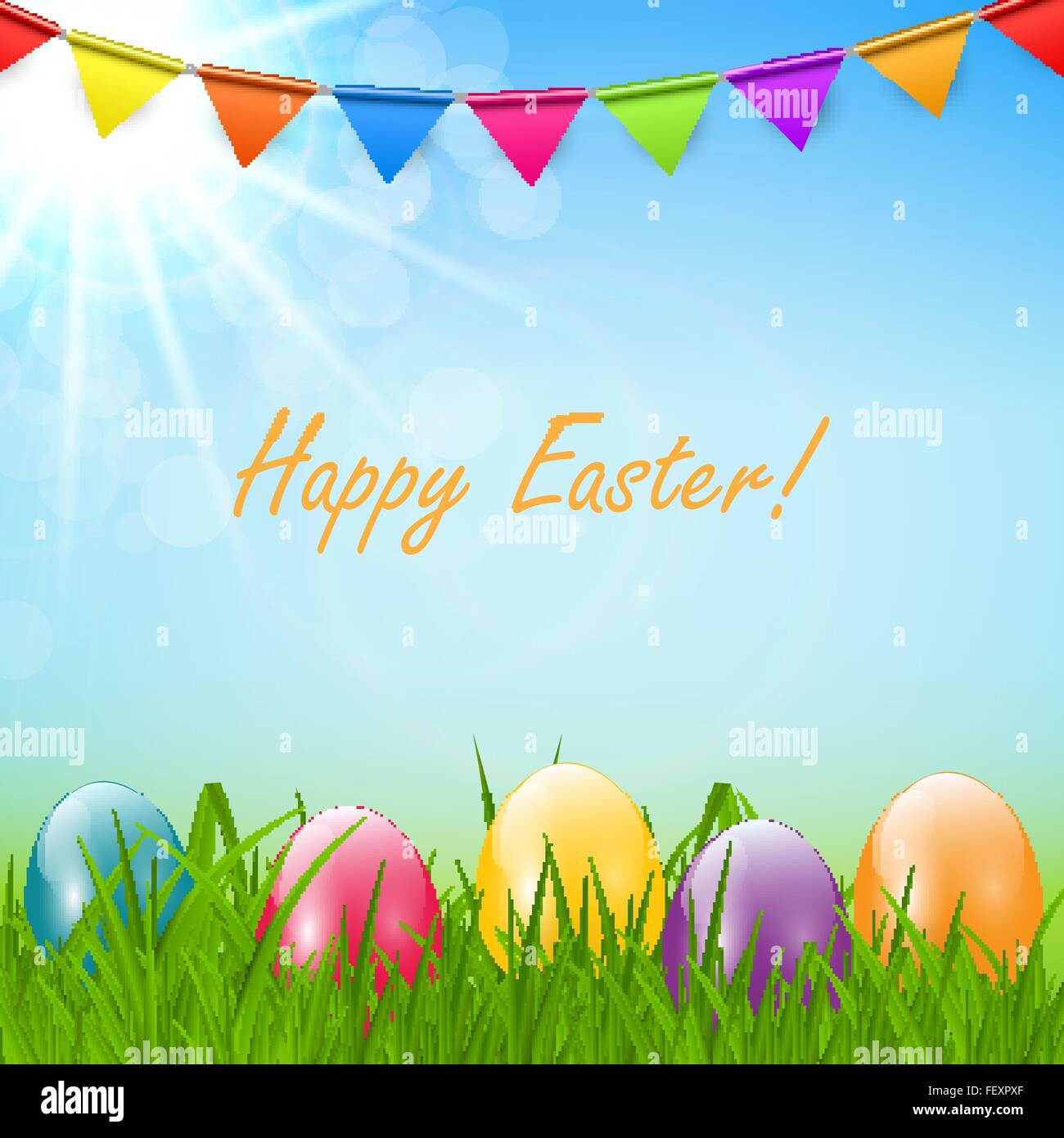 Spring Natural Happy Easter Background Vector Illustration Stock Vector ...
