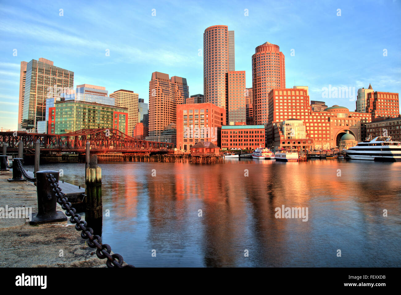 View skyline boston dusk hi-res stock photography and images - Alamy