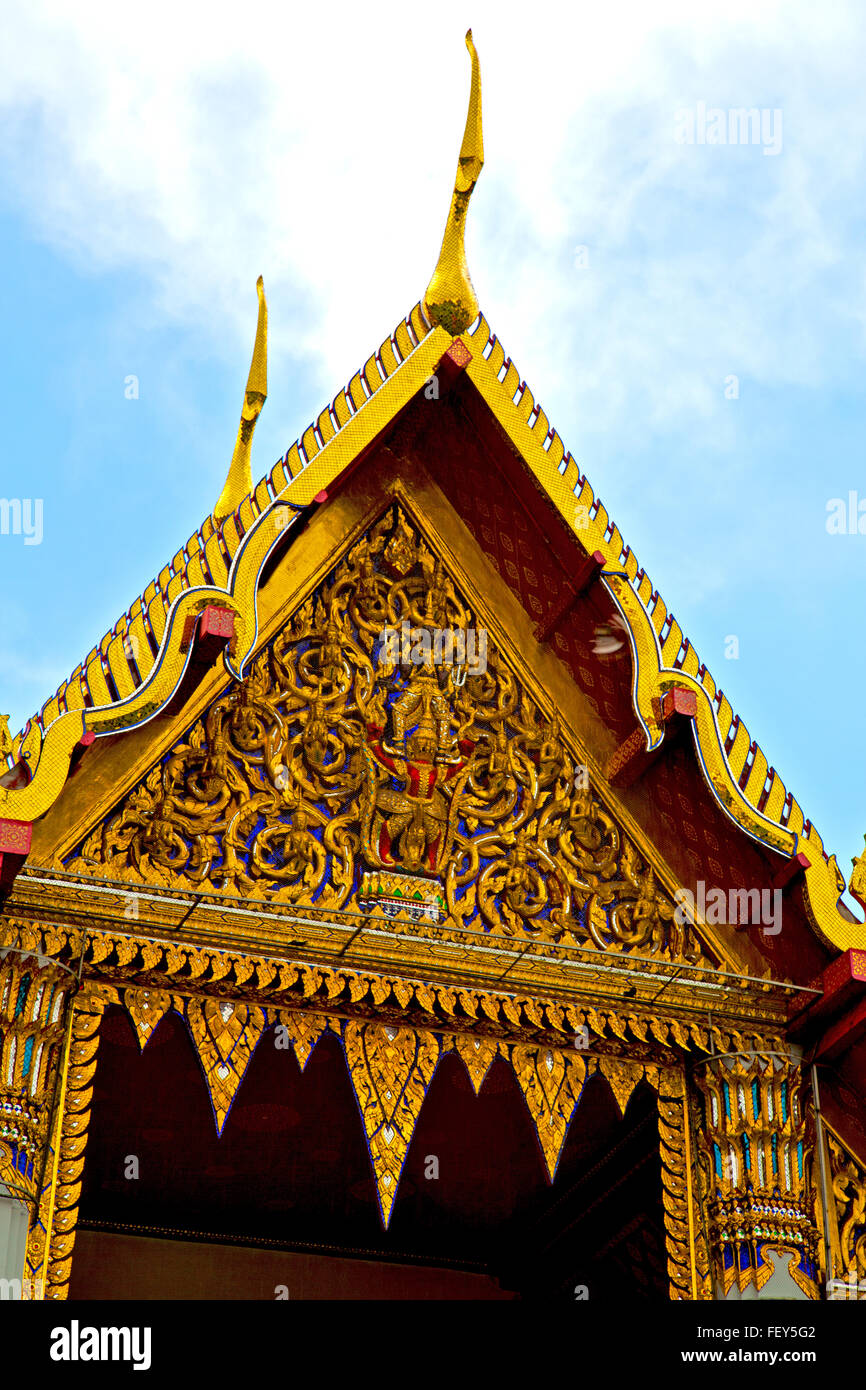 bangkok in temple thailand abstract cross colors roof wat asia sky and ...