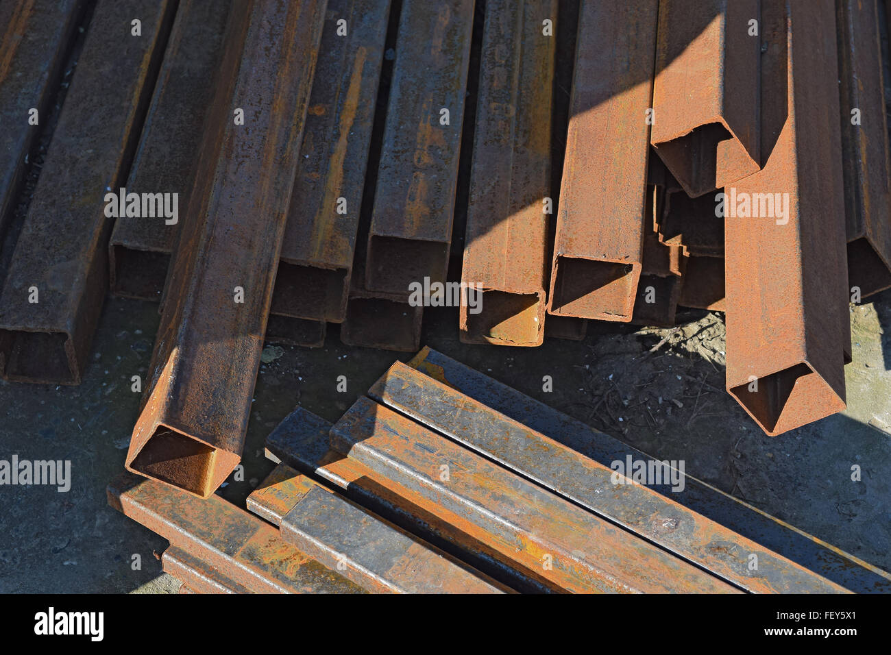 Trumpet Square, lying on the concrete. Building construction elements