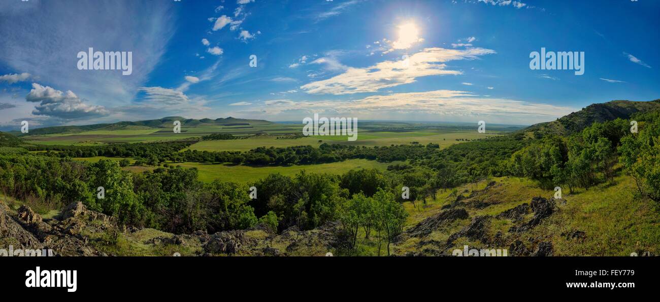 Panoramic View Of Landscape Against Sky Stock Photo