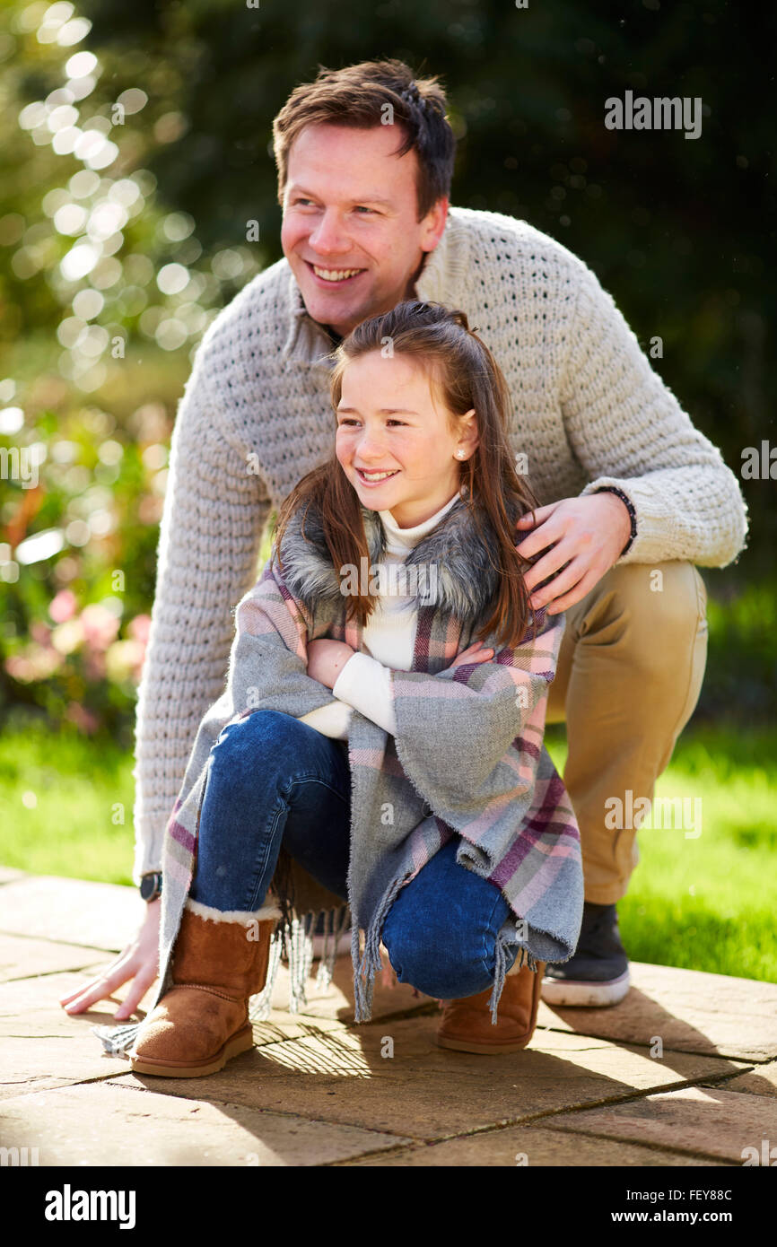 Portrait of father and daughter together Stock Photo