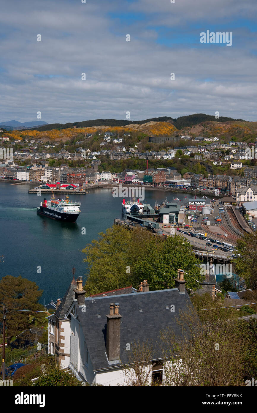 Portrait of Oban from Pulpit Hill, Argyll Stock Photo