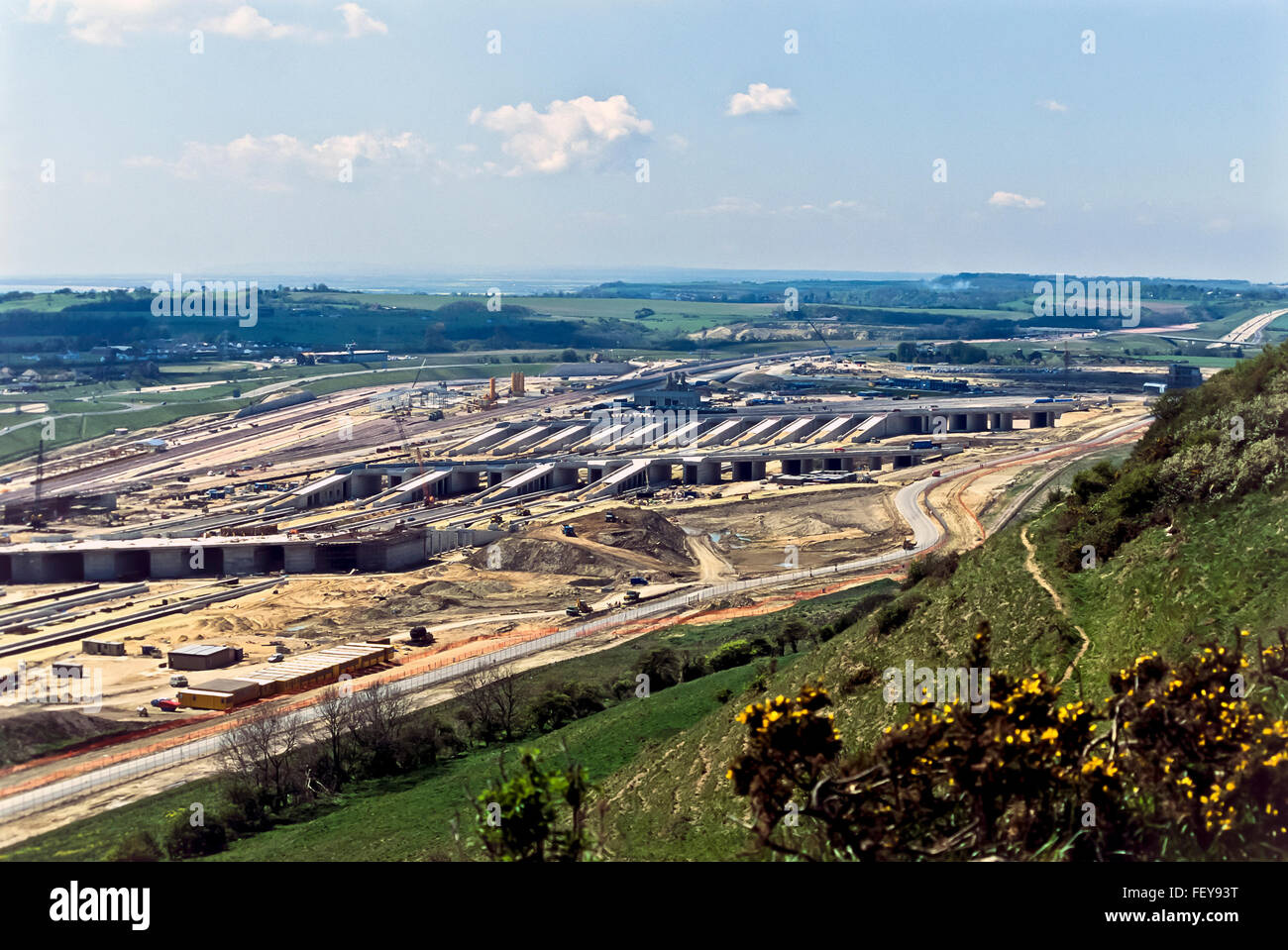 AA 5406. Folkestone, Channel Tunnel Terminal under construction, archival May 1991, Kent, England Stock Photo