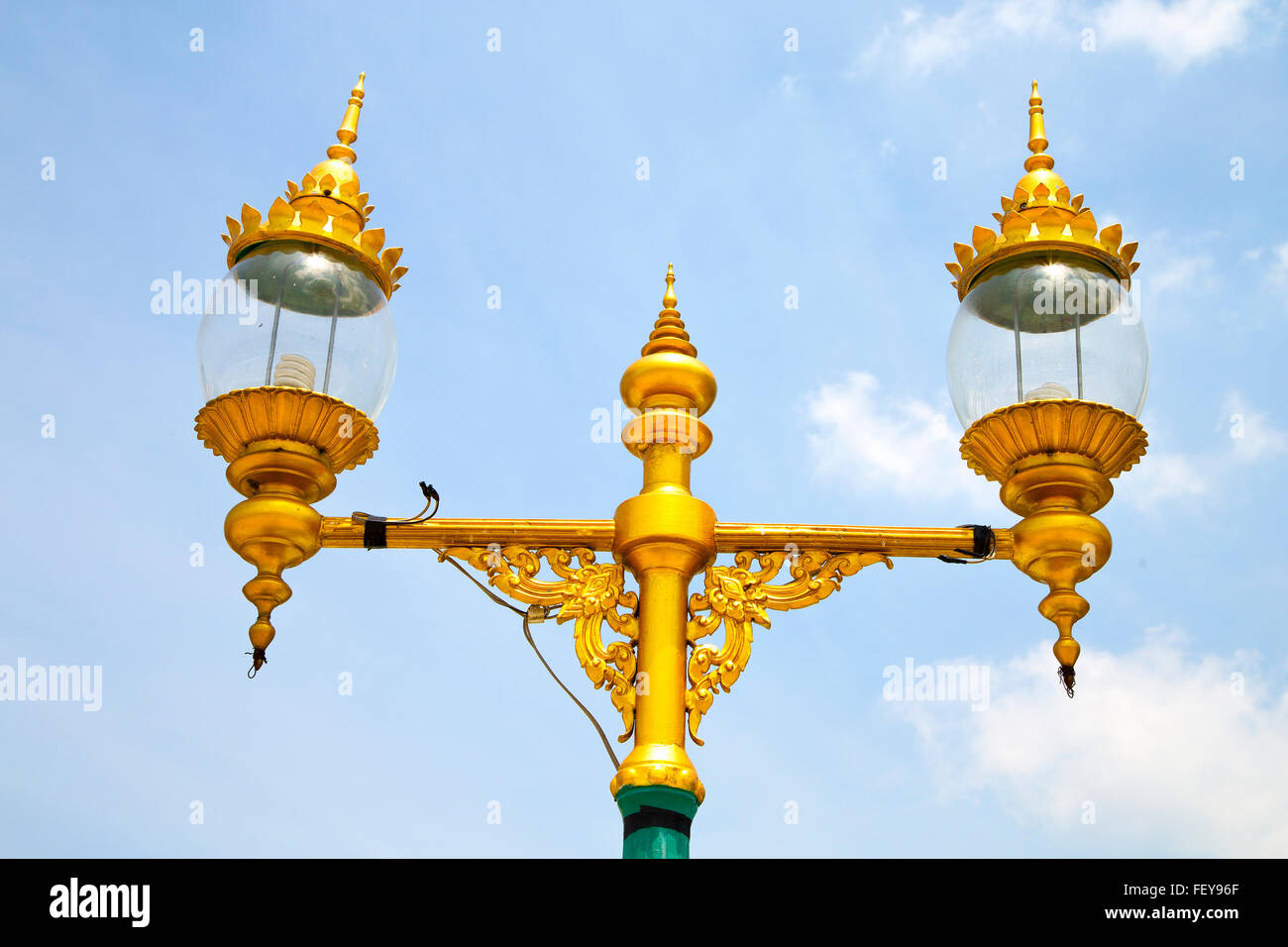 bangkok thailand street lamp in the sky palaces temple abstract sunny ...