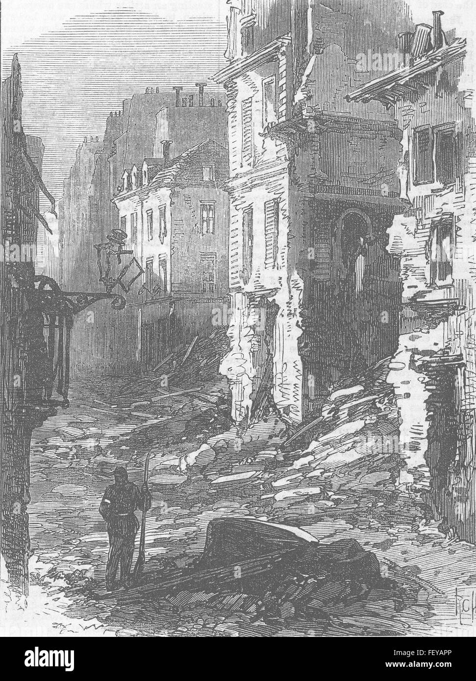 FRANCE The Rue du Bac 1871. Illustrated London News Stock Photo