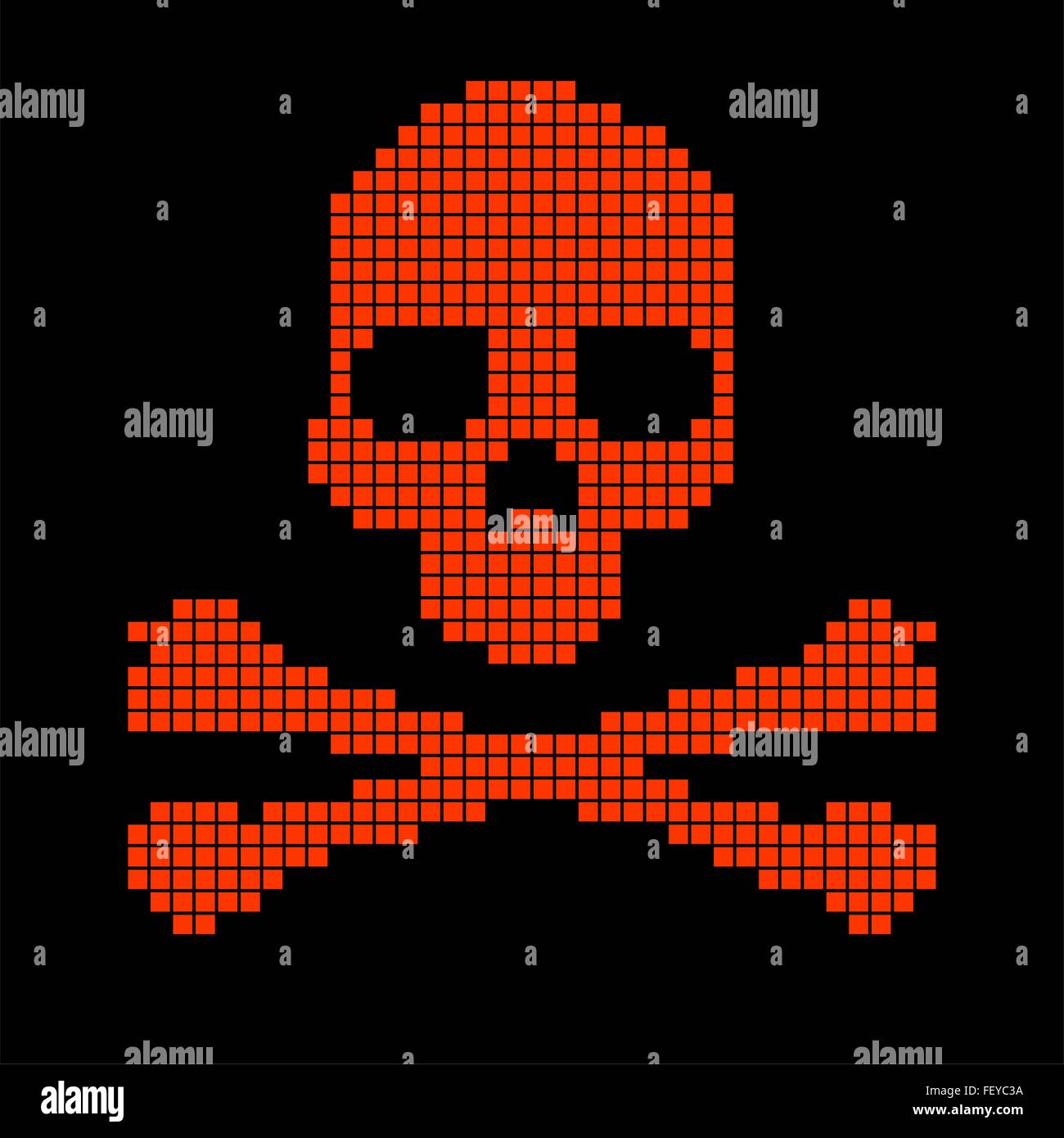 Skull and crossbones collected from pixels Stock Vector Image & Art - Alamy