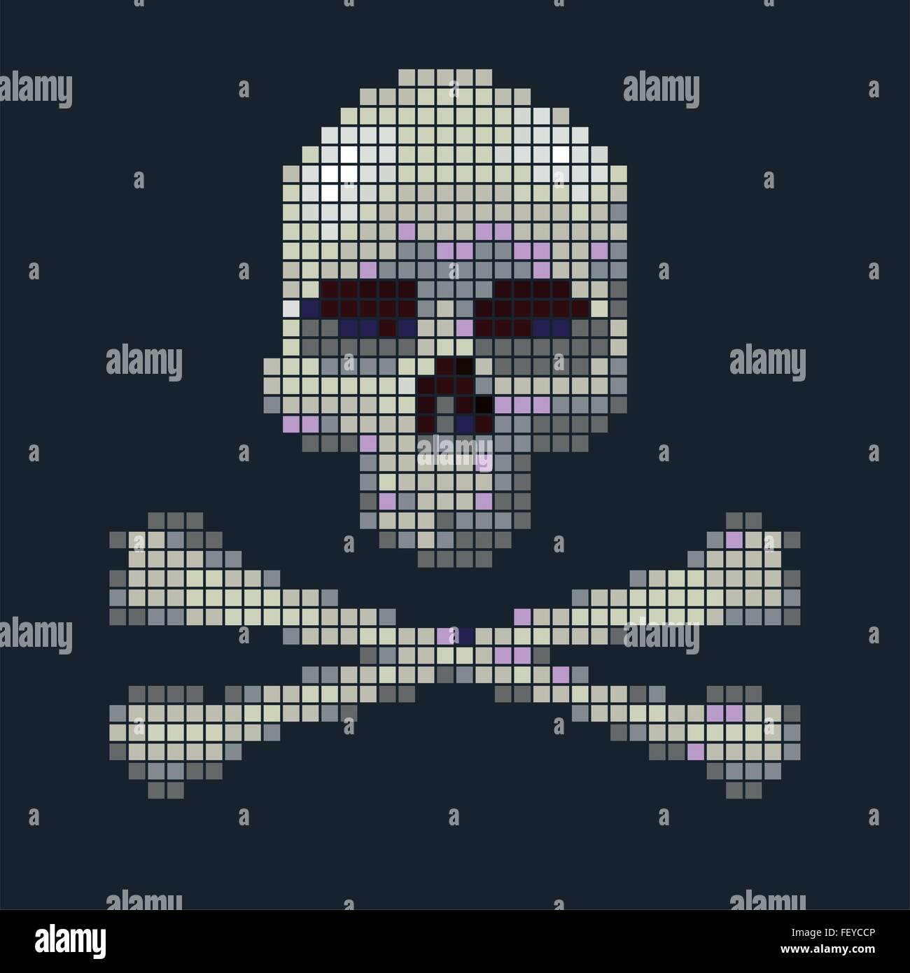 Skull and crossbones collected from pixels Stock Vector Image & Art - Alamy