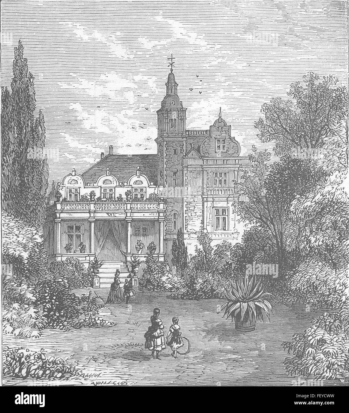 DENMARK Villa Rolighed, Hans Christian Andersen 1875. Illustrated London News Stock Photo