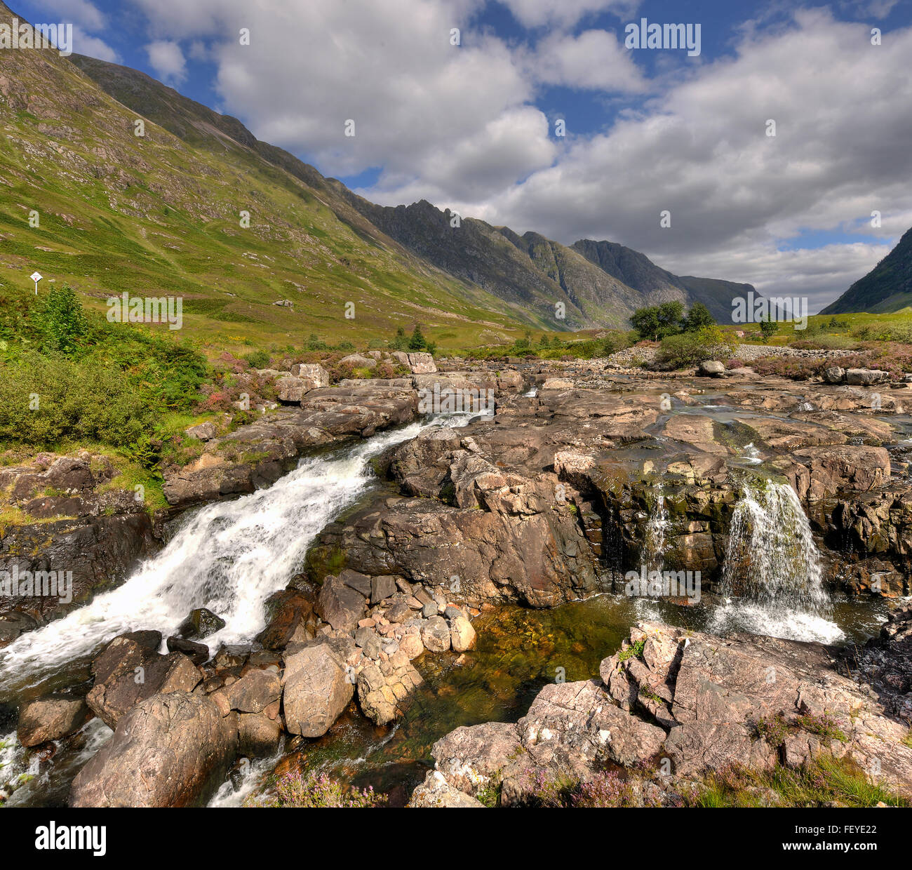 Waterfalls in Glencoe, West Highlands Stock Photo