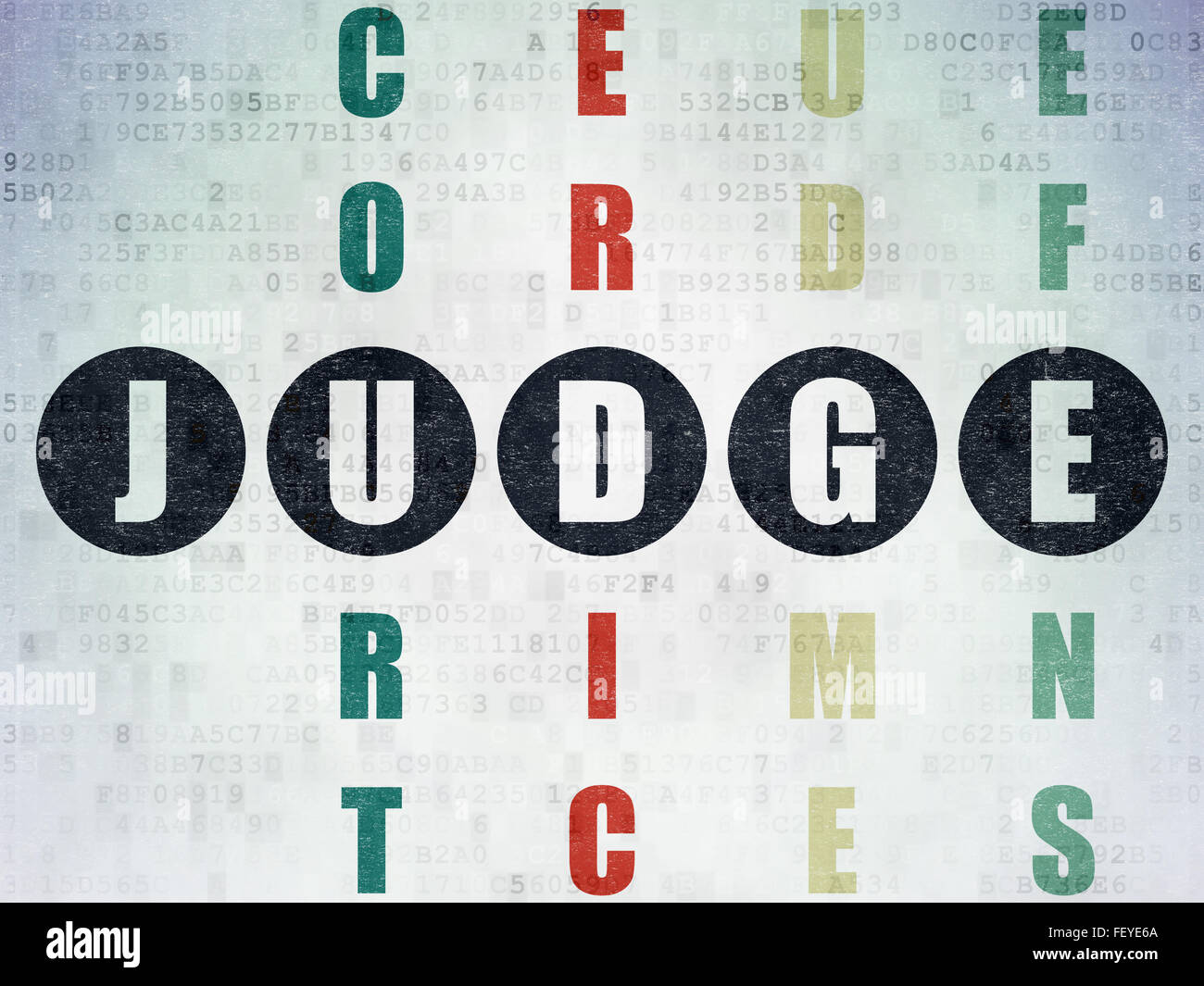 Law concept Judge in Crossword Puzzle Stock Photo Alamy