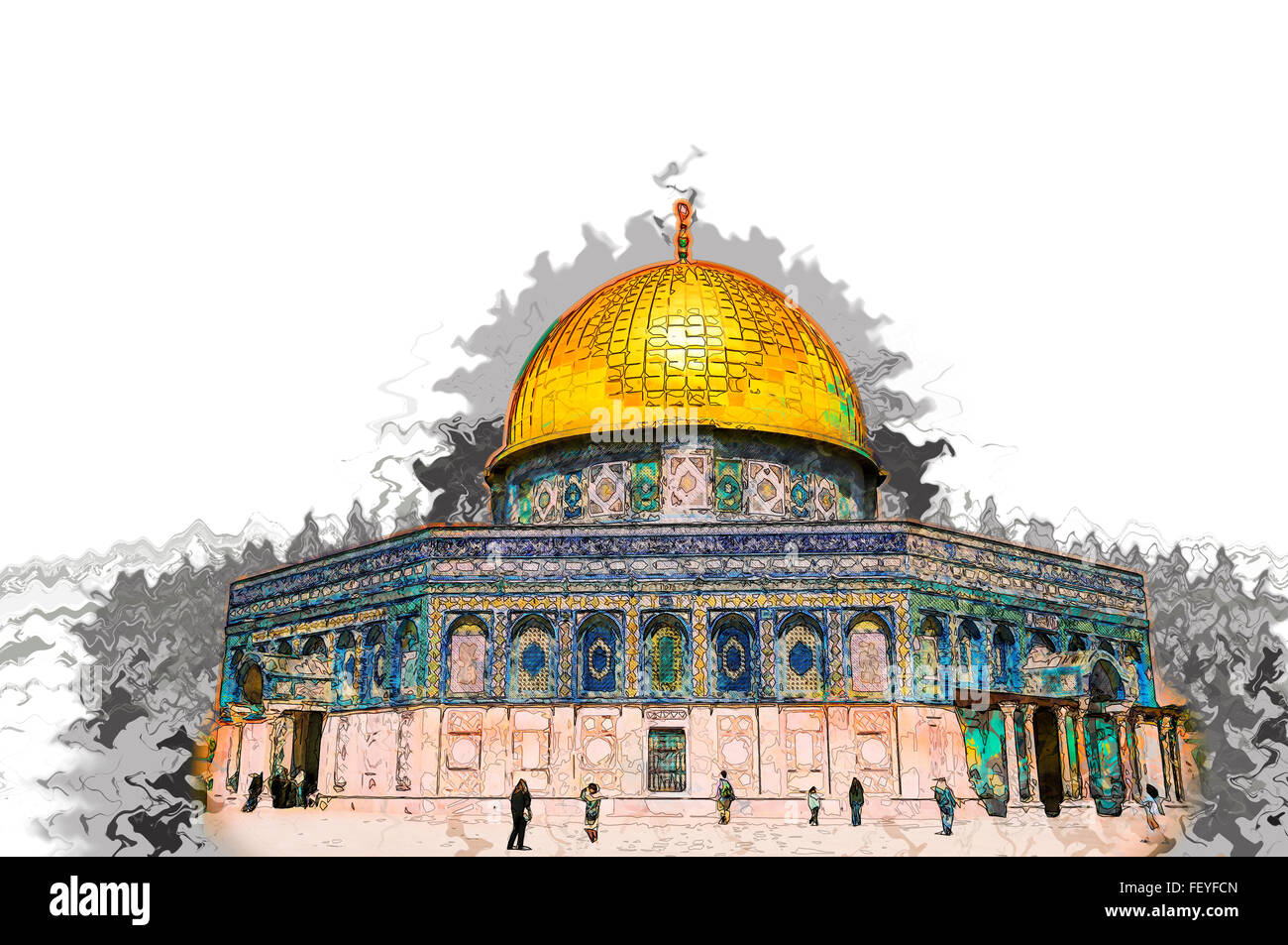 Haram Rocks Israel, Jerusalem Old City, Dome of the Rock on Haram esh Sharif ...