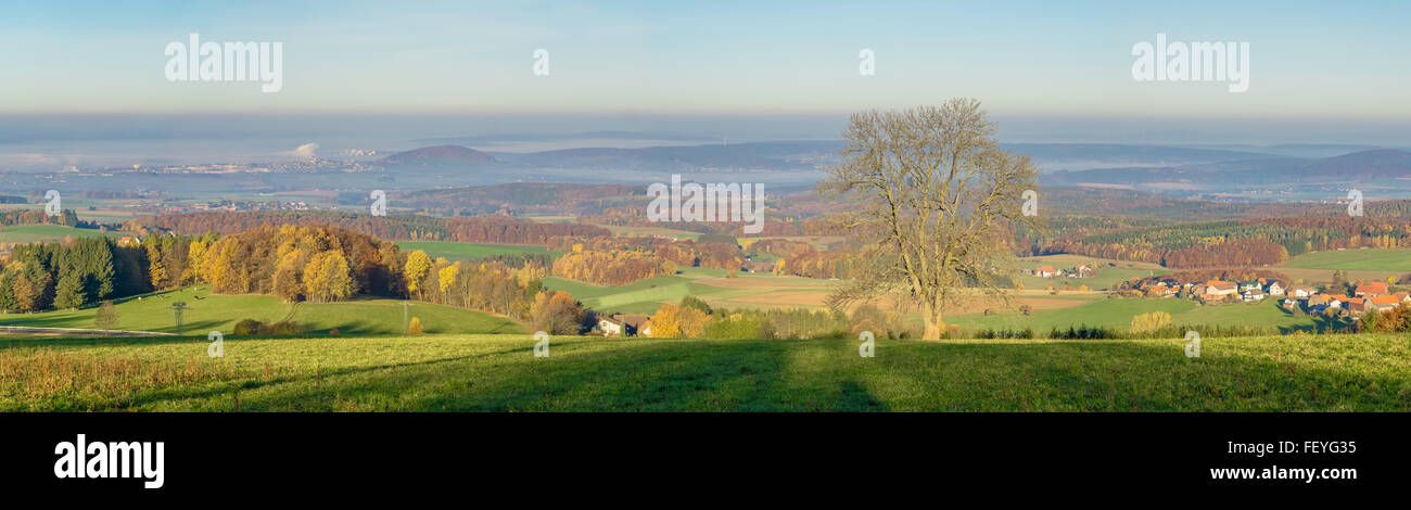 Autumn panorama in the Rhoen Stock Photo