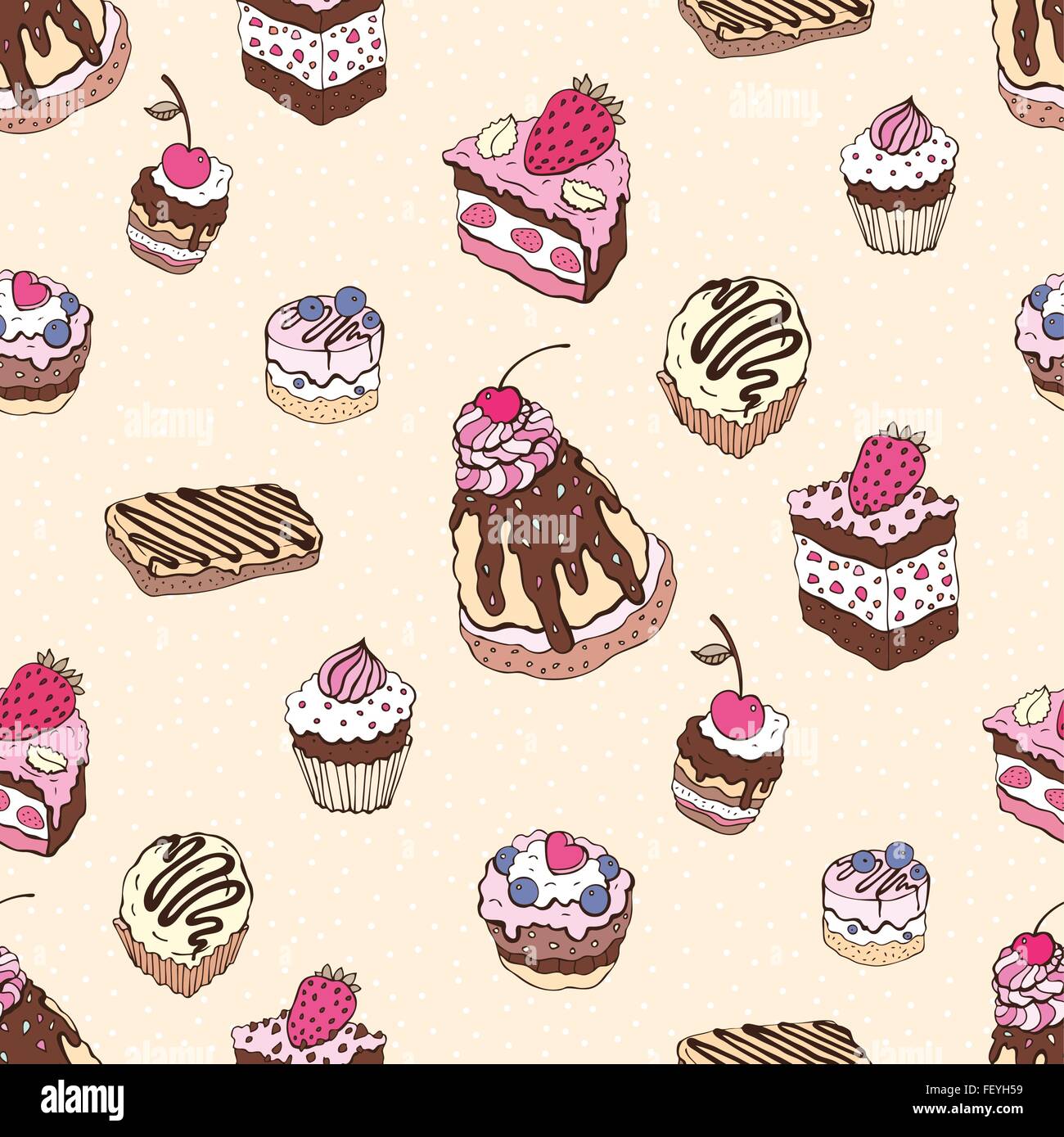 Seamless cupcake pattern Stock Vector Image & Art - Alamy