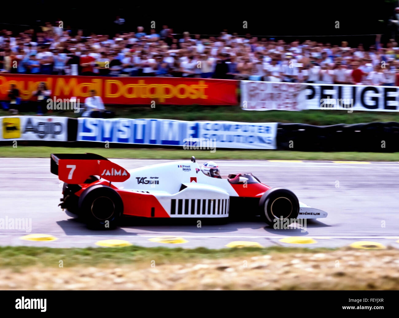AA 6897. Archival 1984, British GP, Brands Hatch, McLaren TAG, Alaine Prost, Kent, England Stock Photo