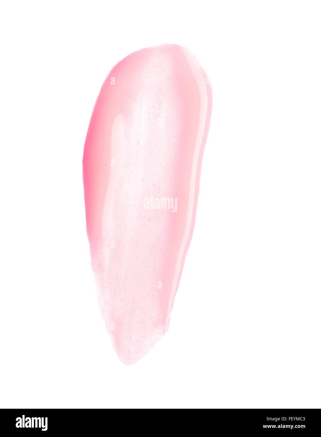 Pink lip gloss smear on white background Stock Photo