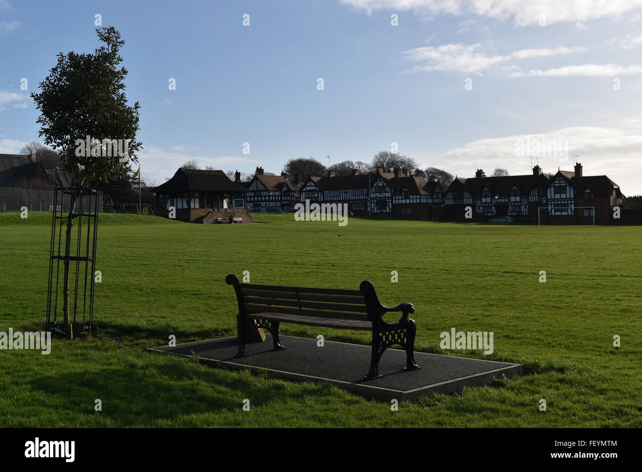 The village green at Thornton Hough, Wirral Stock Photo Alamy