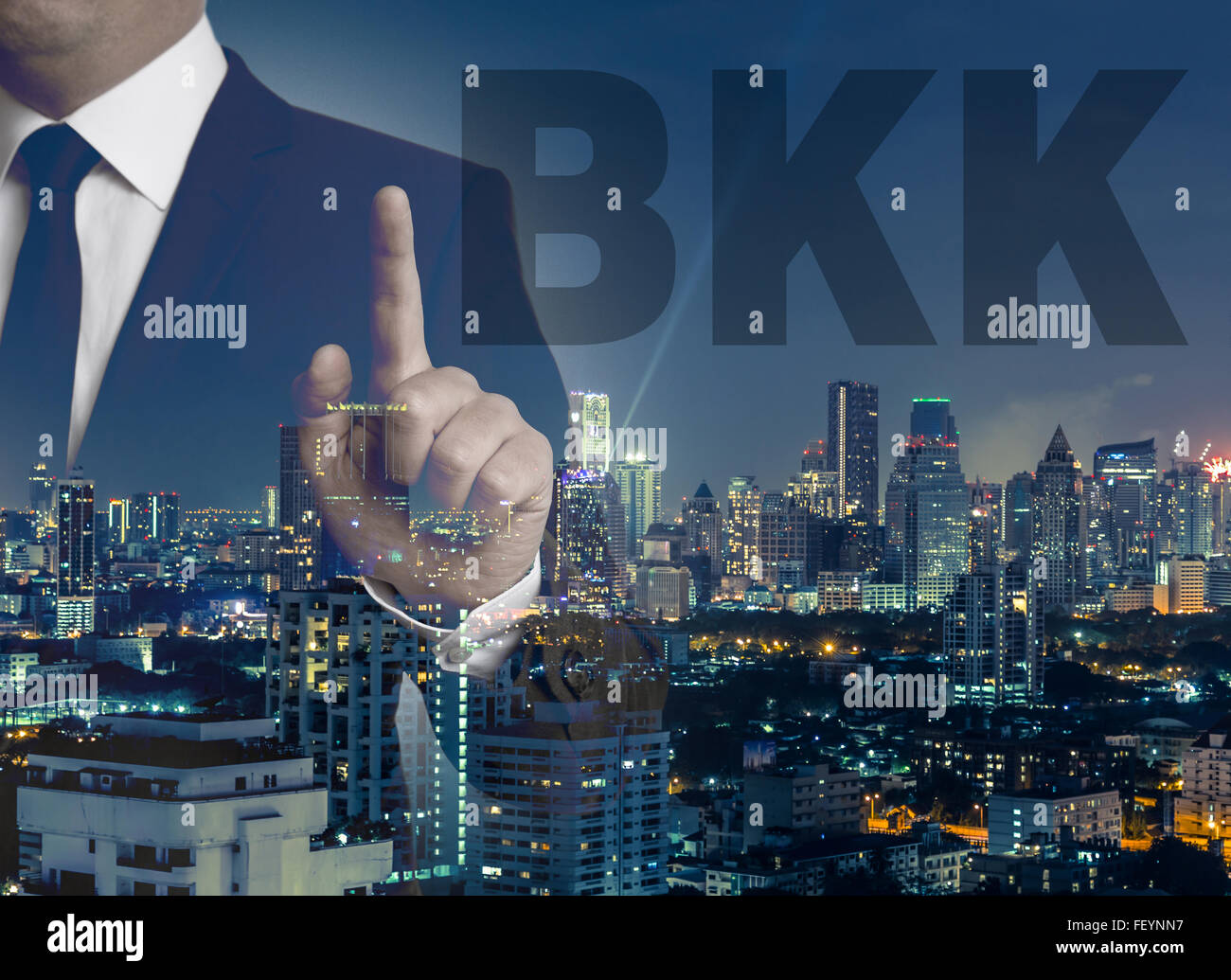 Bangkok skyline at night panorama Stock Photo - Alamy