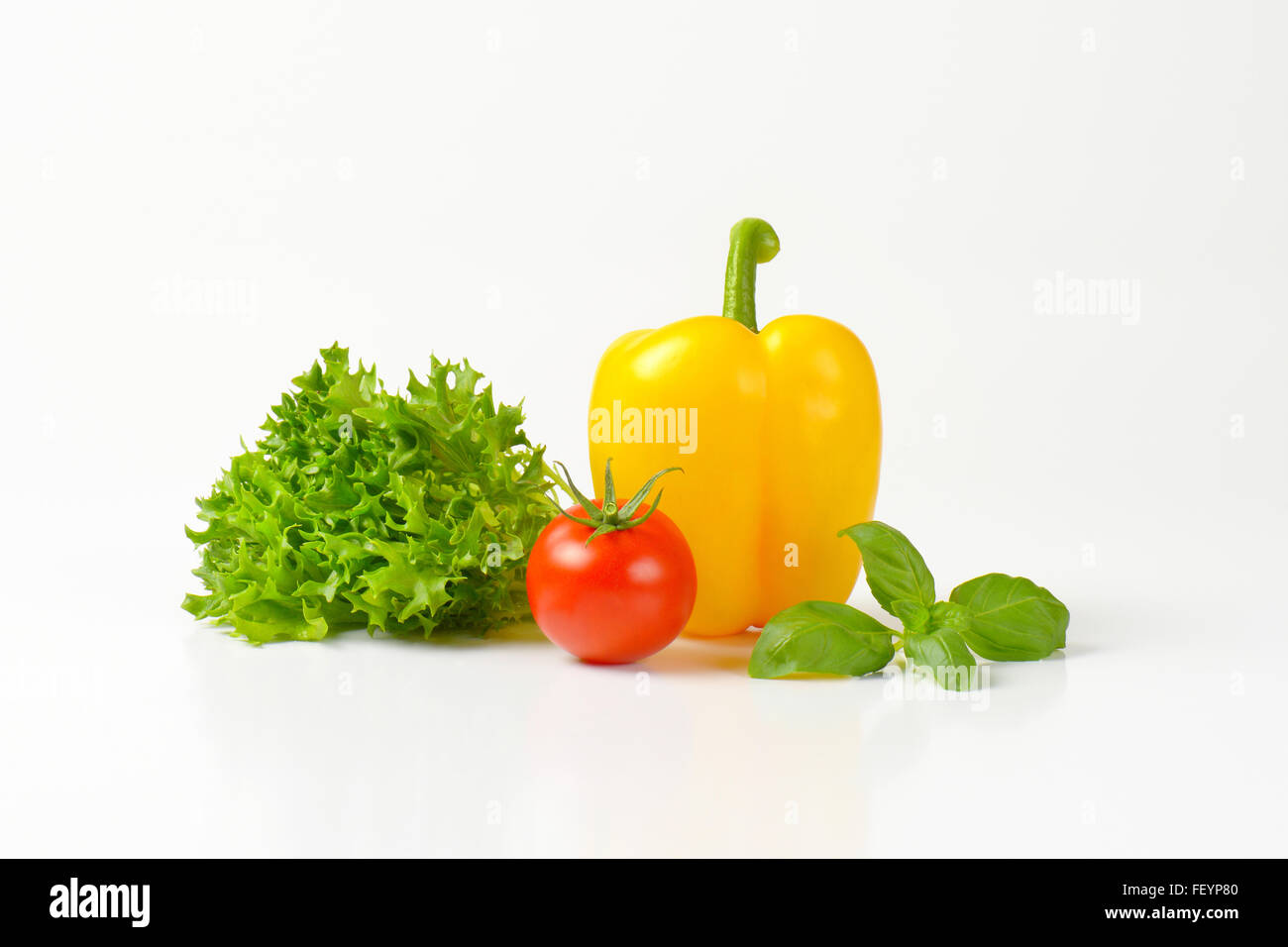 assorted fresh vegetables on white background Stock Photo - Alamy