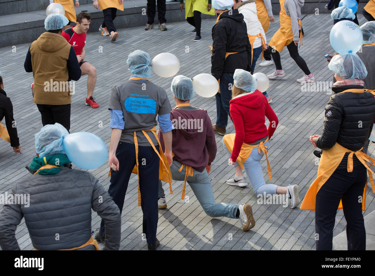 The London Bridge City Pancake Race, in its 4th Year, is a triathlon of