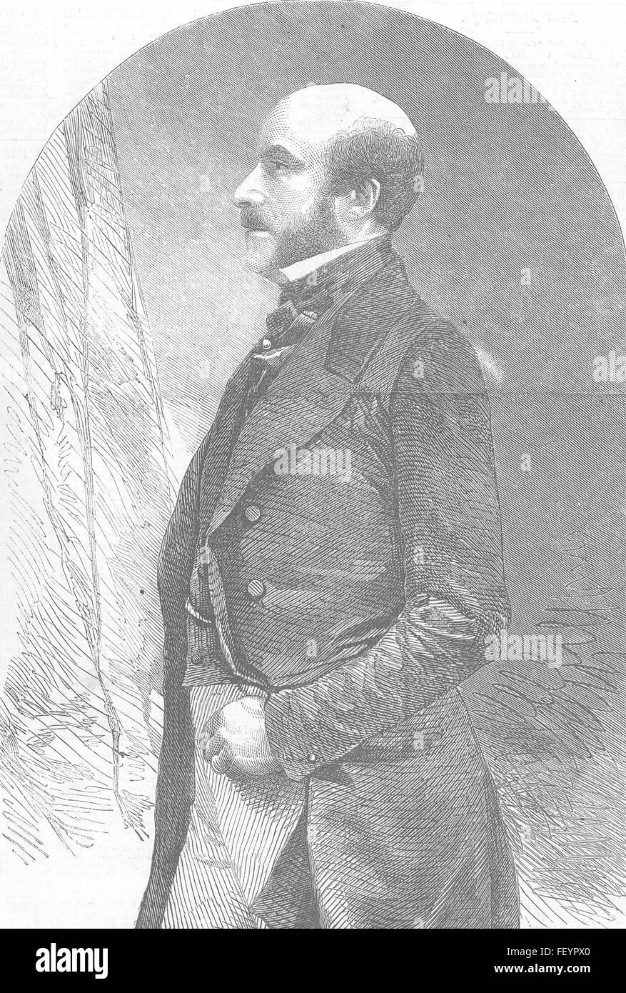 RUSSIA French Ambassador at Russian Coronation 1856. Illustrated London News Stock Photo