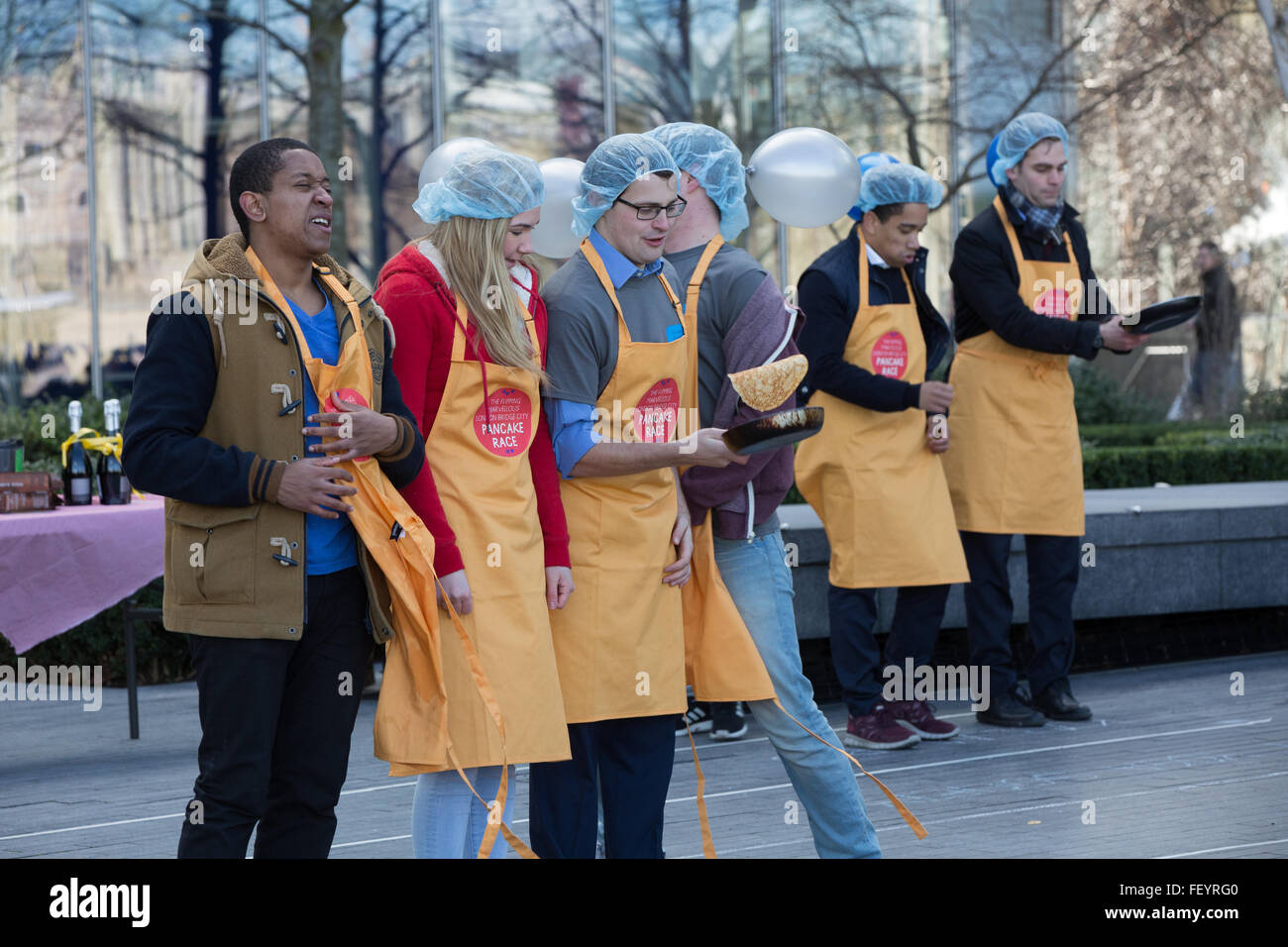 The London Bridge City Pancake Race, in its 4th Year, is a triathlon of