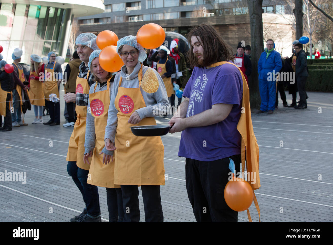 The London Bridge City Pancake Race, in its 4th Year, is a triathlon of
