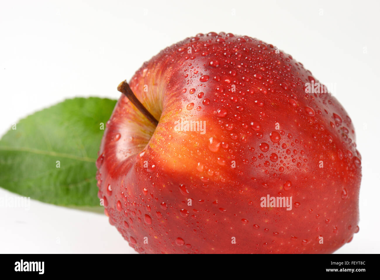 detail of washed red apple Stock Photo