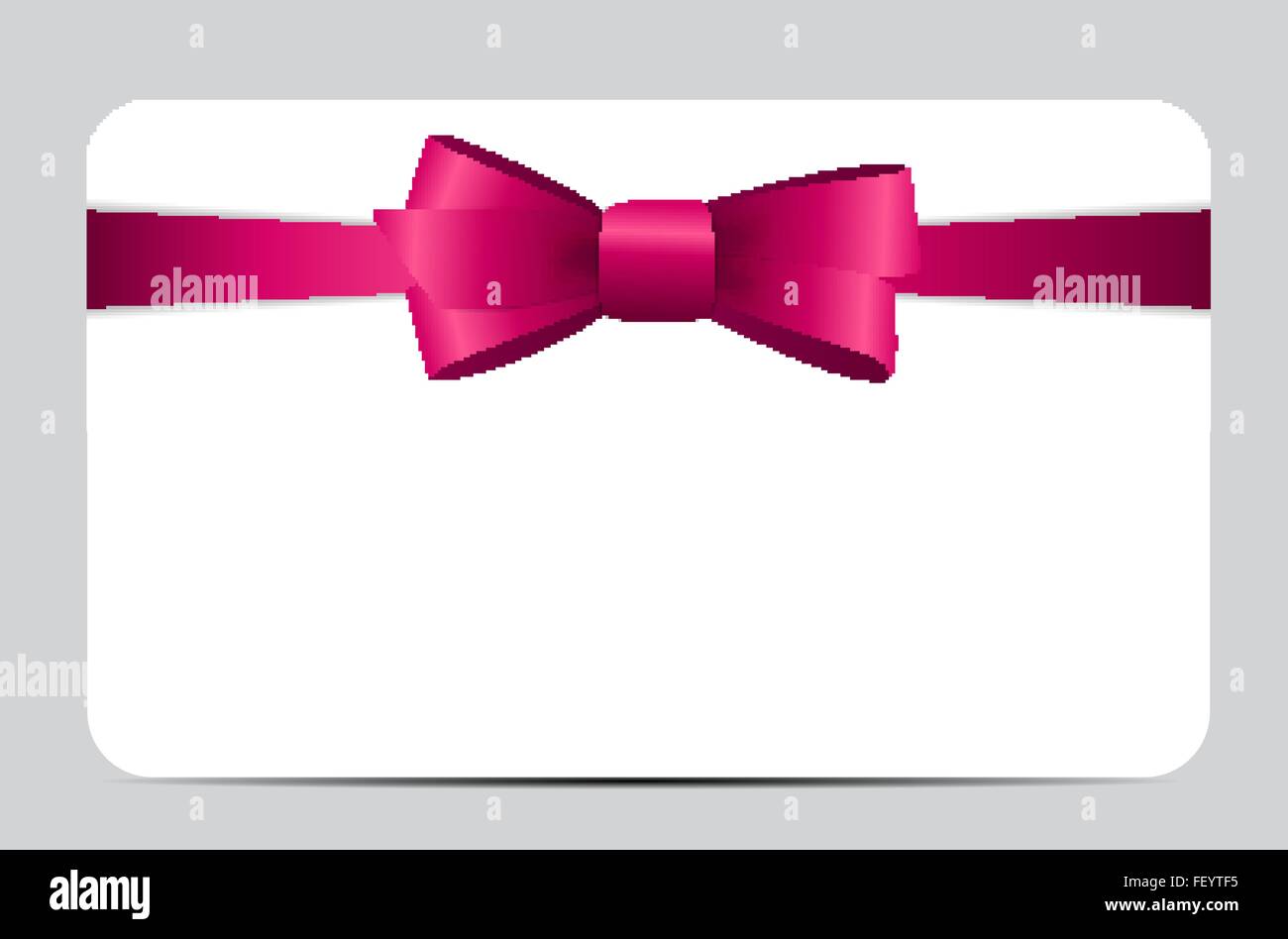Gift Card with Pink Ribbon and Bow. Vector illustration Stock Vector ...