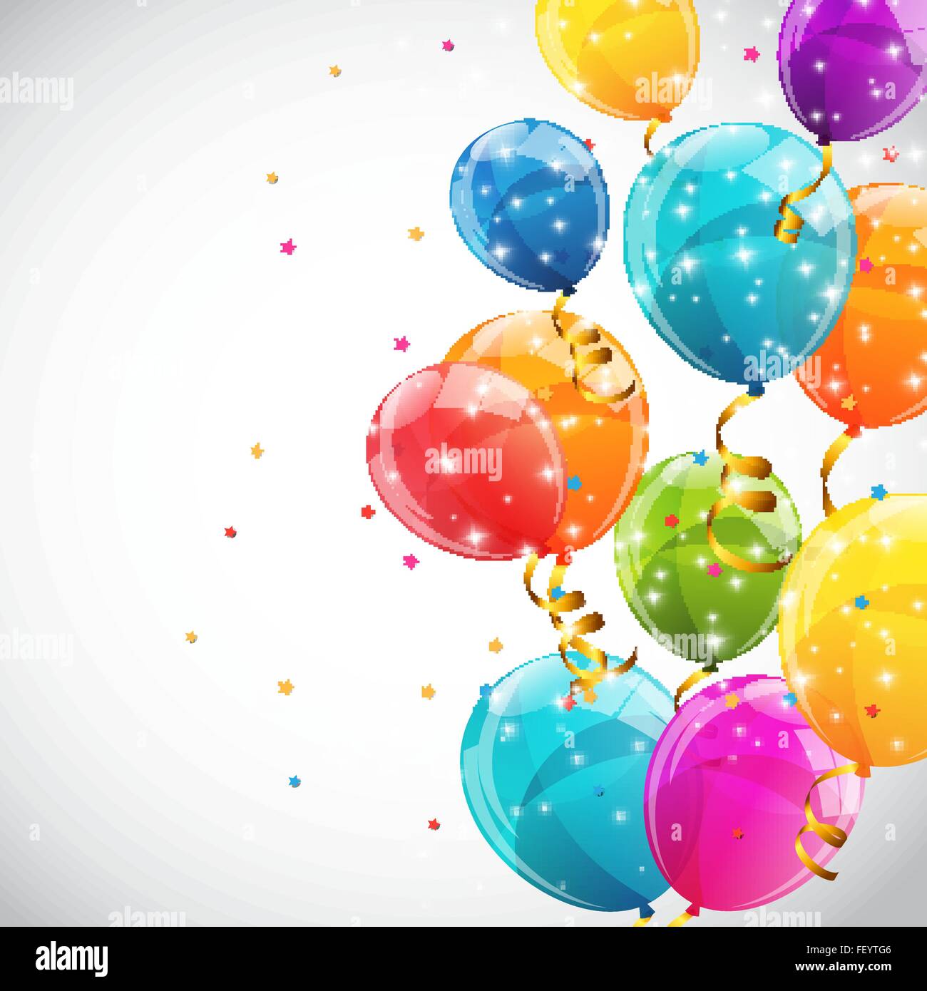 Color Glossy Balloons Background Vector Illustration Stock Vector Image ...