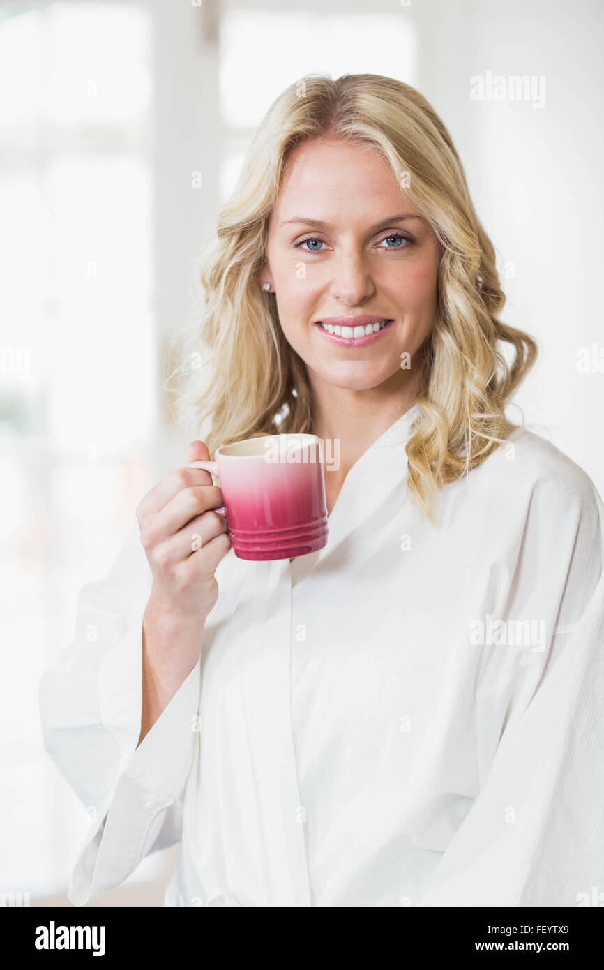 Pretty woman having a cup of coffee Stock Photo
