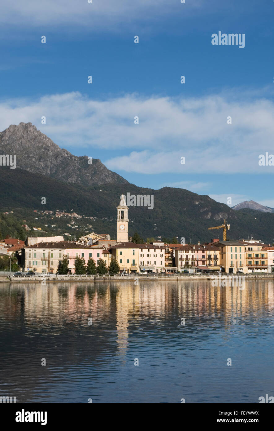 the town of Porlezza at Lake Lugano, Lombardia, Italy Stock Photo