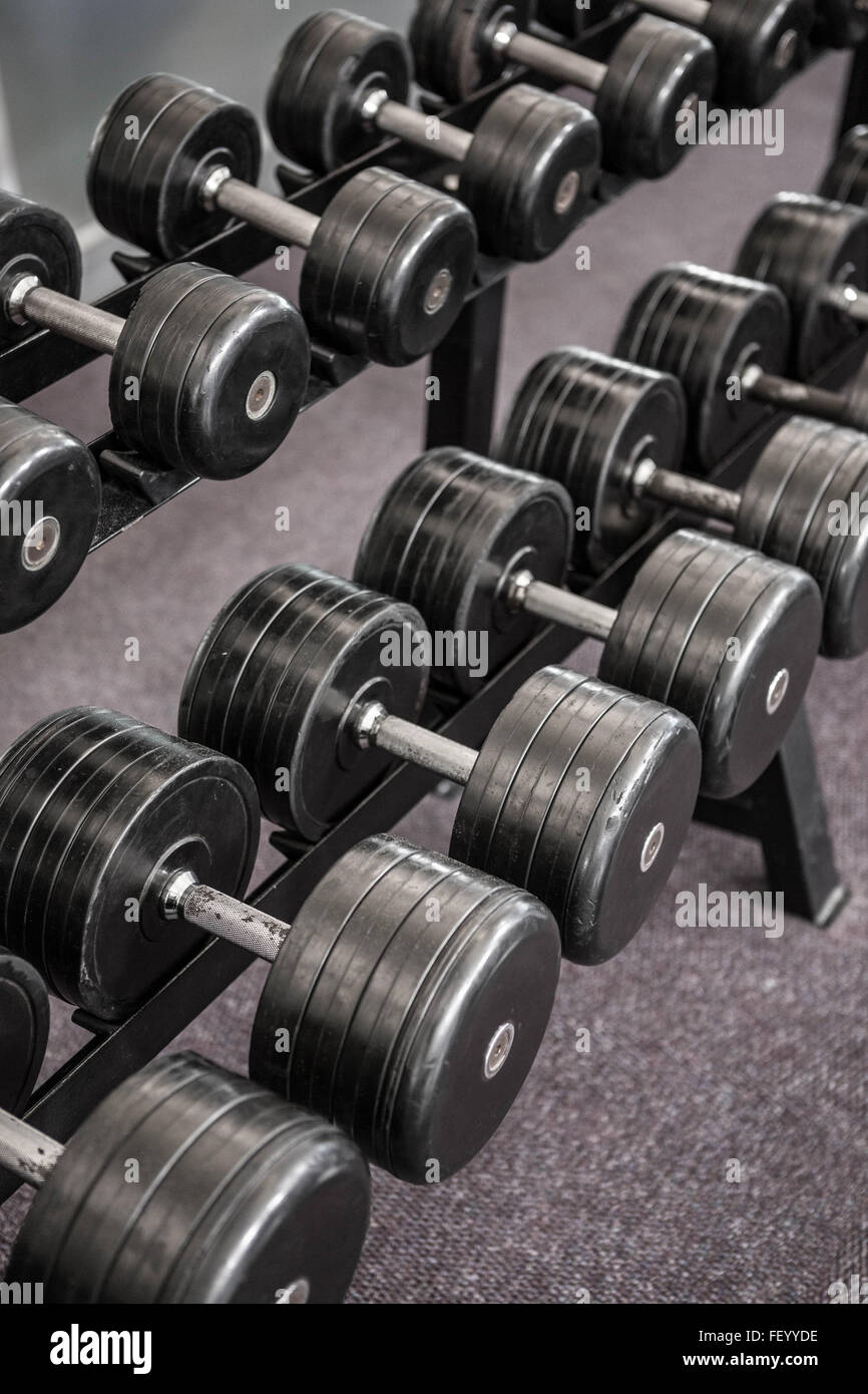 Close up of some Dumbbells Stock Photo