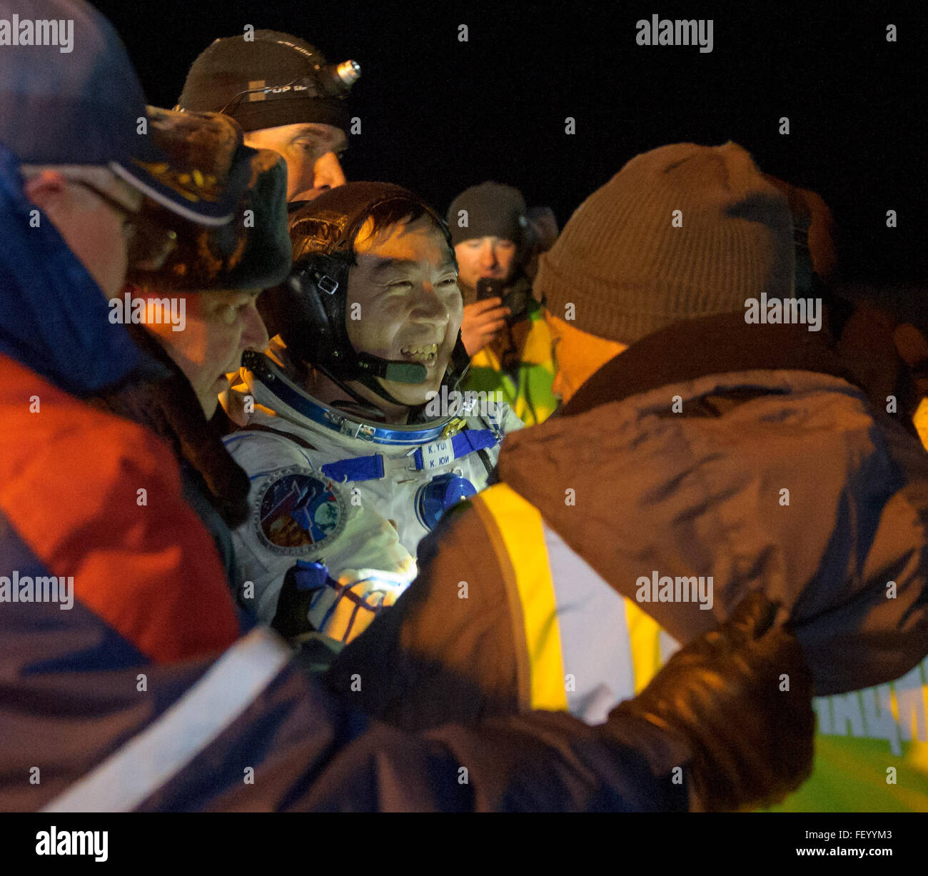 Expedition 45 Soyuz TMA-17M Landing 2 Stock Photo