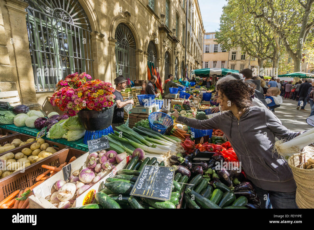 Market Place Richelme, Vegetables,  Aix en Provence, Bouche du Rhone, France Stock Photo
