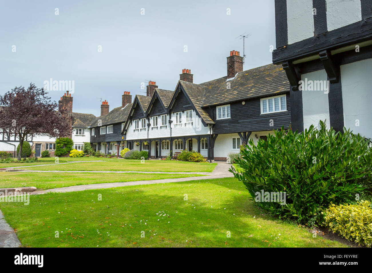 Attractive housing provided at Port Sunlight by William Lever, 1st Viscount Leverhulme. Stock Photo