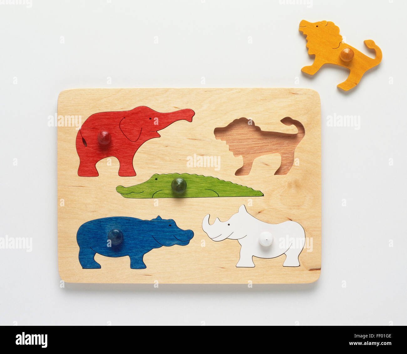 Aan animal puzzle for young children Stock Photo