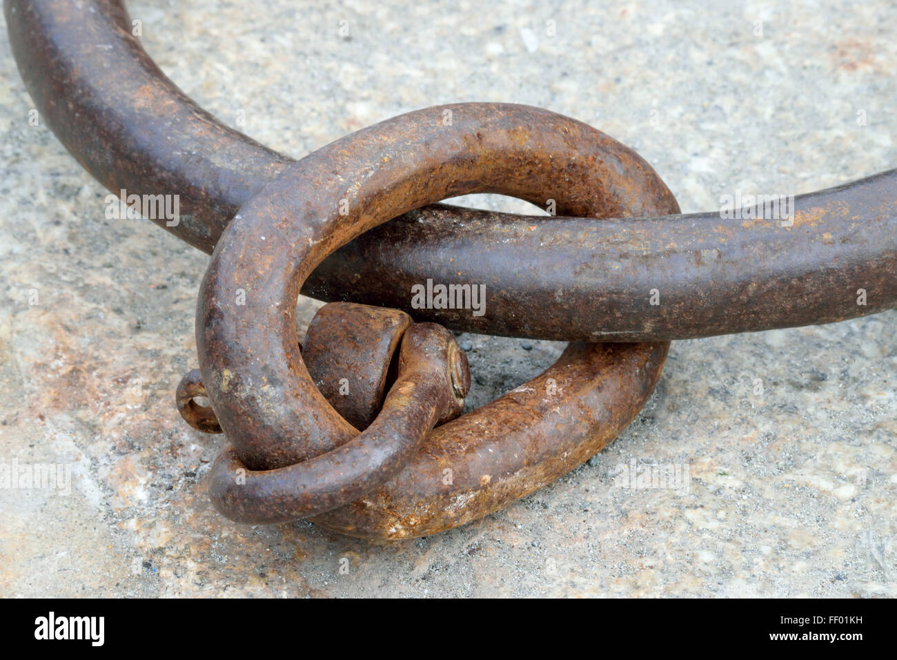 Rusted Iron Chain In Port Stock Photos & Rusted Iron Chain In Port