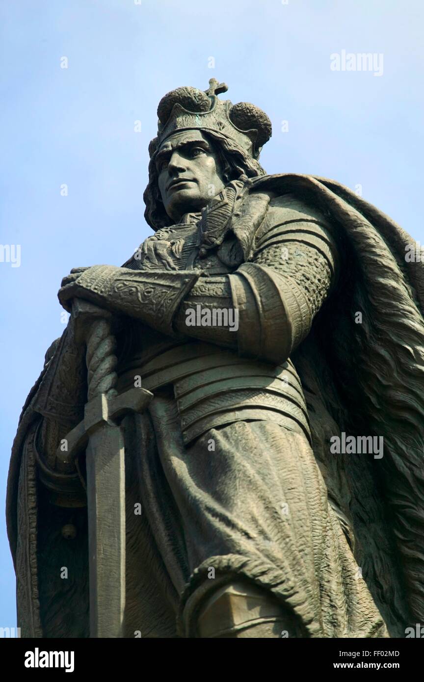 Lithuania, Kanaus, statue of Vytautas the Great Stock Photo