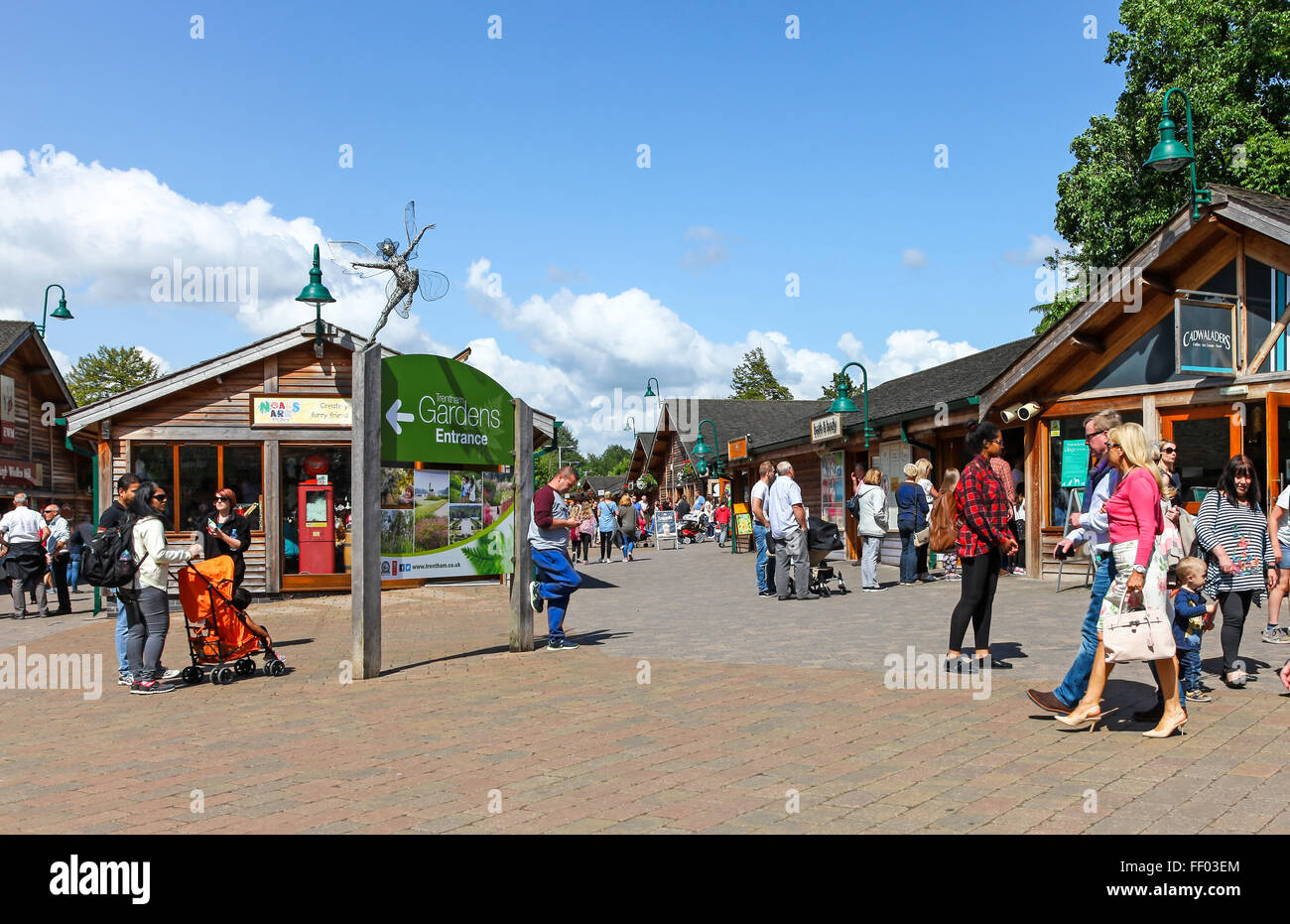 Retail or shopping village Trentham Gardens Stoke on Trent Staffordshire Staffs England UK Stock Photo