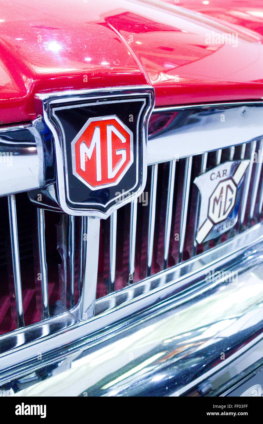 Front Grille of a MGB Roadster Classic British Sports Car, UK Stock