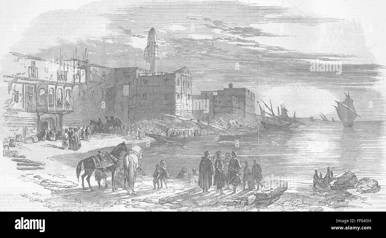 INDIA route of overland mail to IndiaLeaving Suez 1850. Illustrated