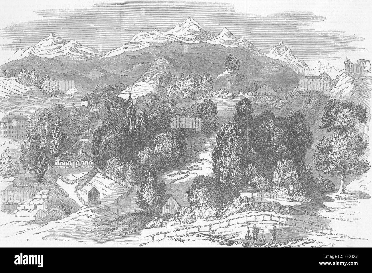 INDIA Darjeeling, or The Bright Spot 1850. Illustrated London News Stock Photo
