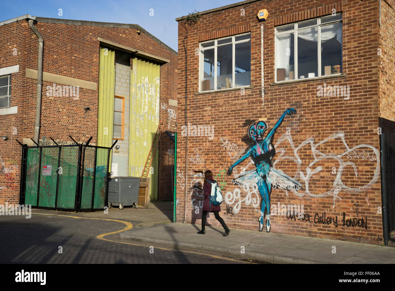 Old converted industrial warehouses in Hackney Wick, in the East End of