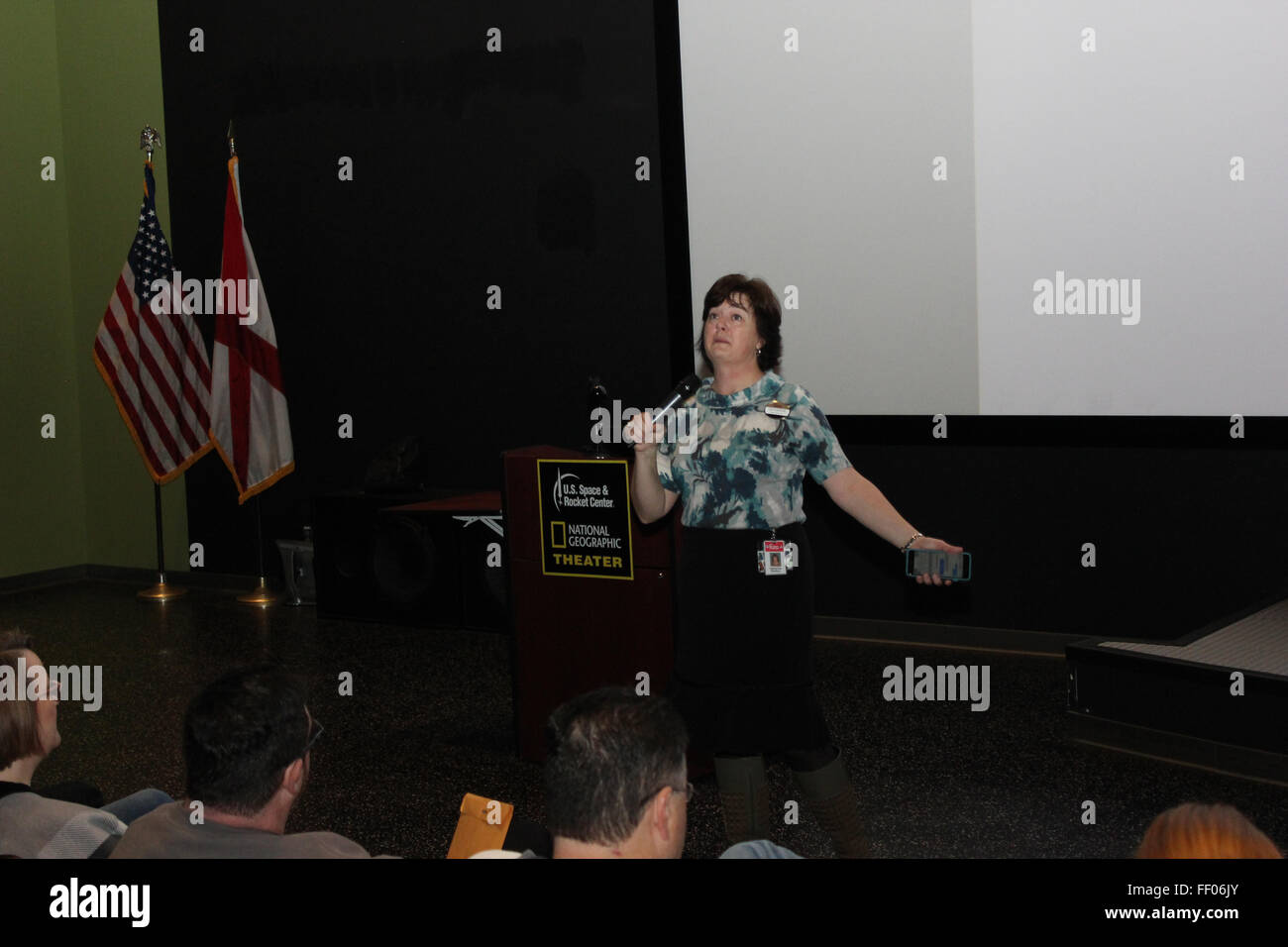 USSRC staff engage with FIRST Robotics teams to discuss the role of space exploration and robotics in education and technology development. Stock Photo